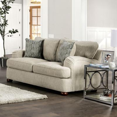 Furniture of America Sibbey Traditional Cream Chenille Padded Loveseat