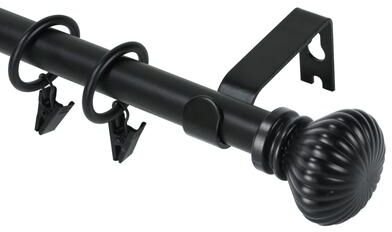 Urbanest Modern Fluted Ball Adjustable Drapery Curtain Rod with Clip Rings