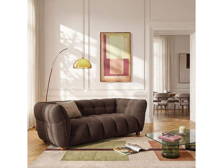 HABITAT - Canapé 3 places en tissu chenille Nino - Chocolat - Dalvi