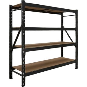 Trutzholm Weitspannregal Emil 8333, 4 Holzböden, 800 kg Fachlast, schwarz, (B/H/T) 195 x 183 x 61 cm