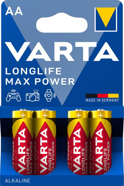Varta Longlife Max Power AA Batterijen, 4 stuks