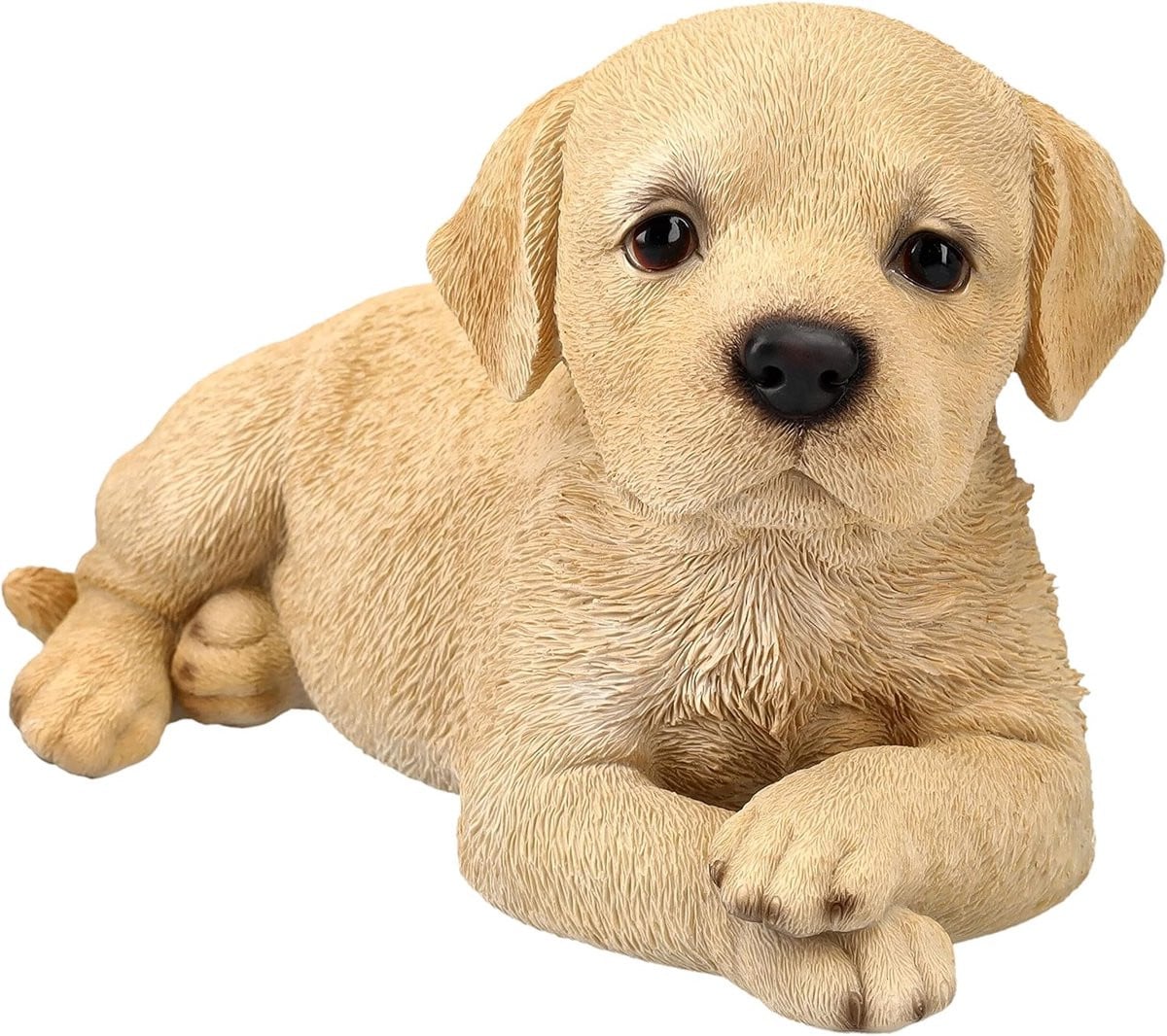 Hondenbeeld Labrador Puppy Bruin - Handbeschilderd Decoratief Verzamelbeeld - B/D/H: 18 x 16 x 12,5 cm