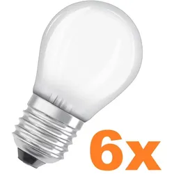 6er Sparset Osram E27 Filament LED Tropfen Lampe matt 4W wie 40W 6500K Tageslichtweiß