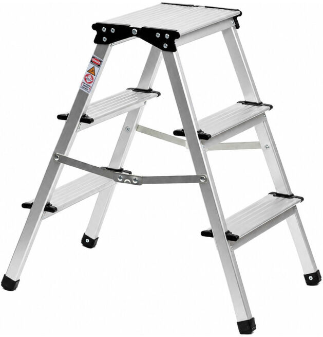 Tréteau en aluminium STIER charge admissible 150 kg, support double 16 cm, repliable, tréteau repliable, tréteau de travail (903065)