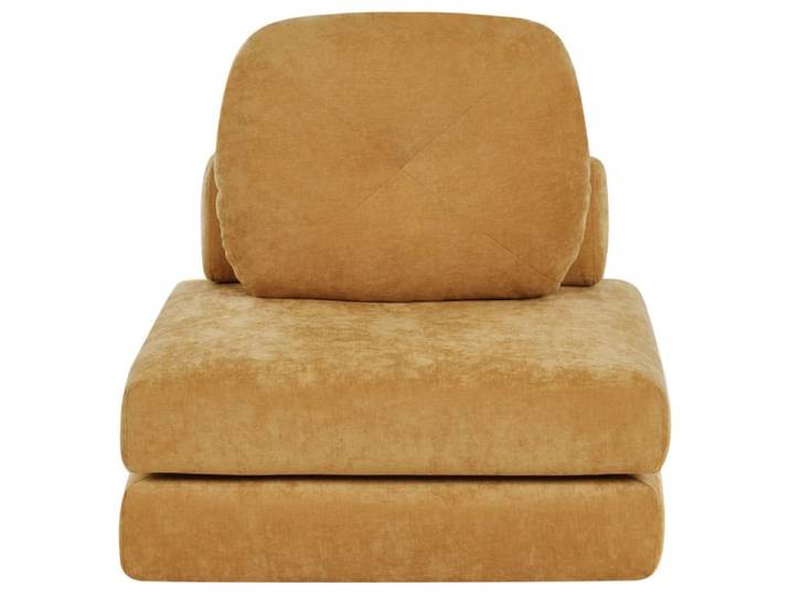 Fauteuil convertible tissu chenille moutarde