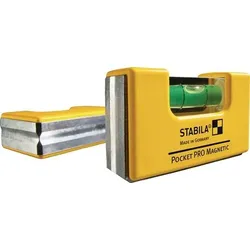 STABILA Wasserwaage Pocket PRO Magnetic 7cm Alu.gelb ± 1mm/m m.Magnet - 17768