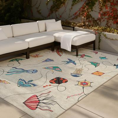 Addison Rugs Machine Washable Indoor/ Outdoor Contemporary Kites Chantille Rug