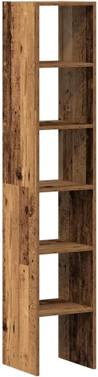 Set van 2 stapelbare boekenkasten van massief hout in rustieke stijl