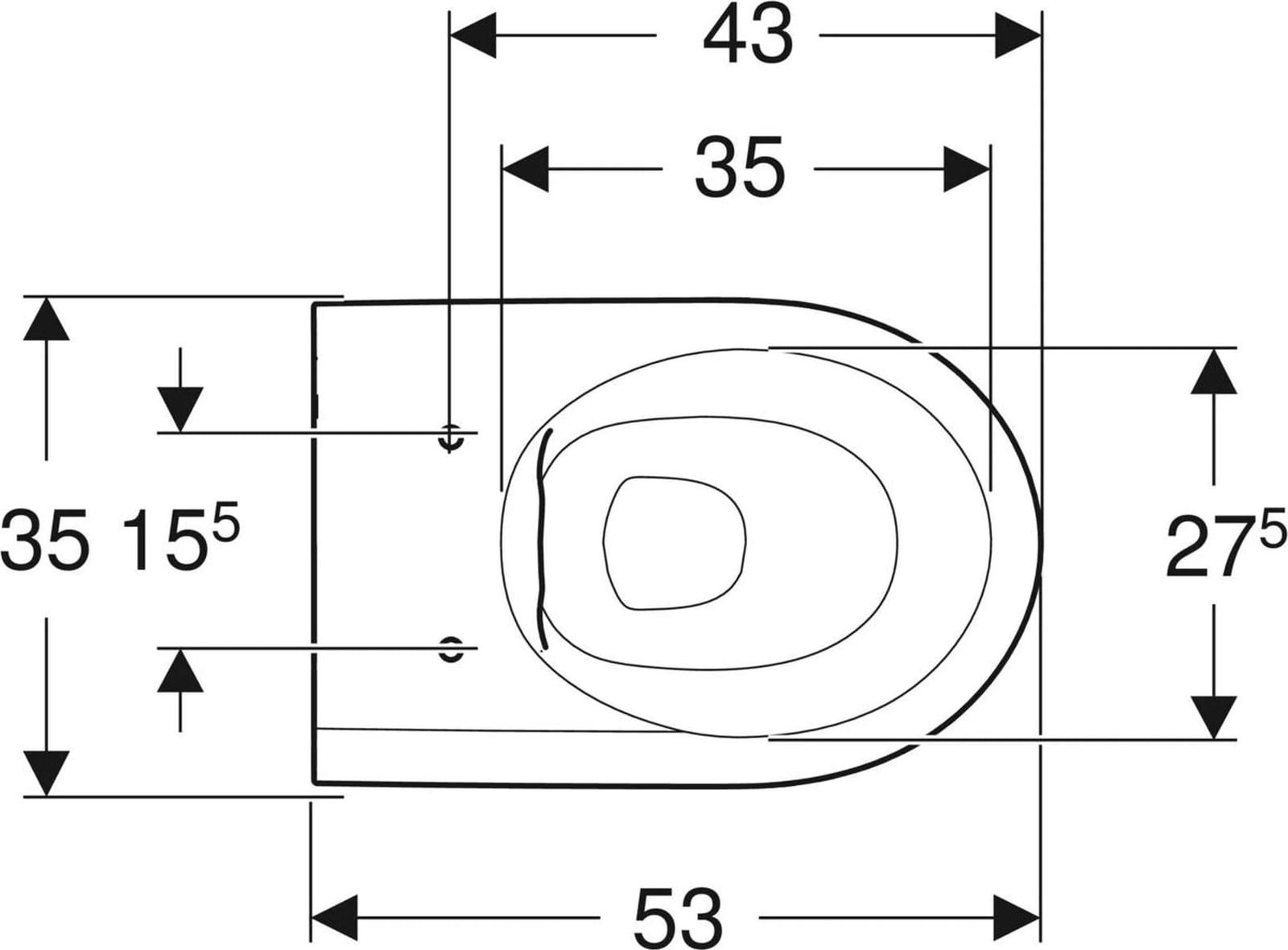 Geberit iCon wandtoilet, diepspuitmodel, gesloten vorm, Rimfree
