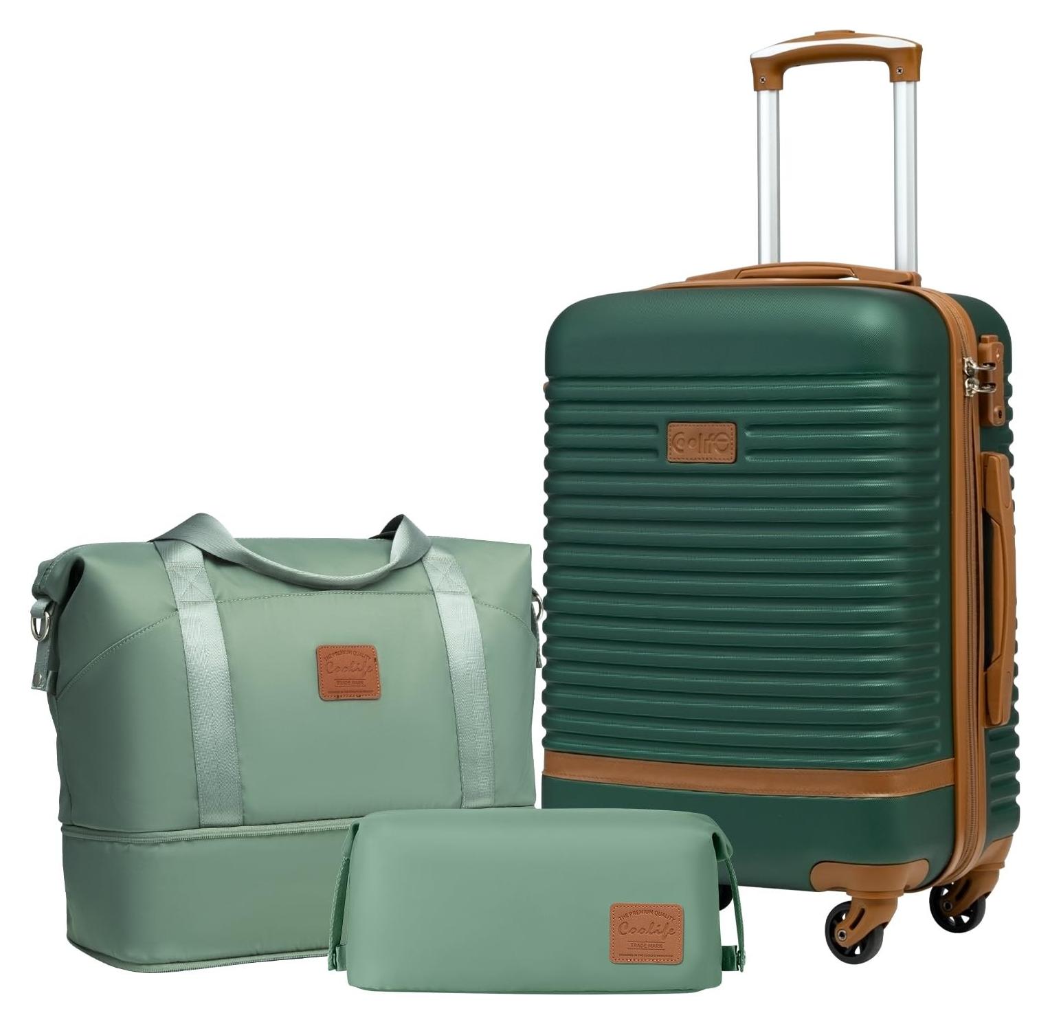 Koffer-Set mit Rollen, inklusive TSA-Schloss und Reiseaccessoires