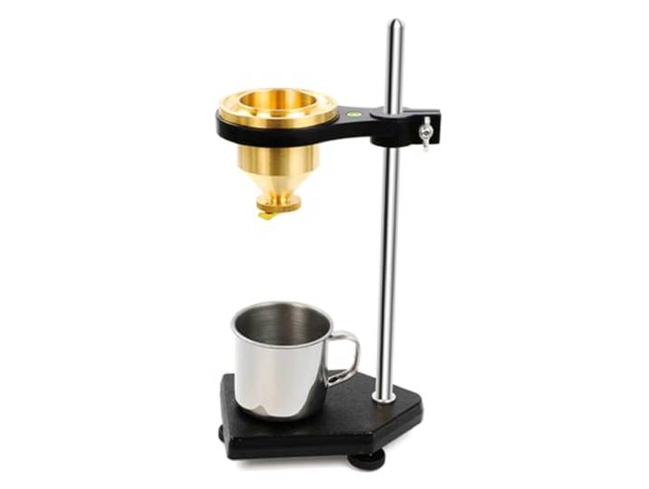 Farbviskositätsbecher mit verstellbarer Halterung, Desktop Messbecher aus Messing, Edelstahlöffnung, verstellbarer Ständer für den Bildungs und Industrielaborgebrauch