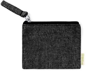Porte Monnaie Personnalisable Fontix coton recyclé noir