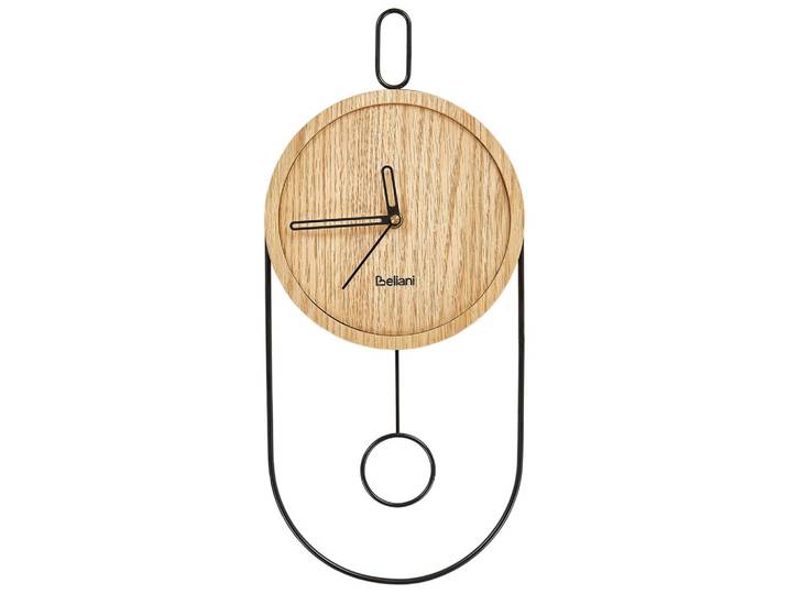 WANDUHR Heller Holzfarbton/Schwarz Sierre