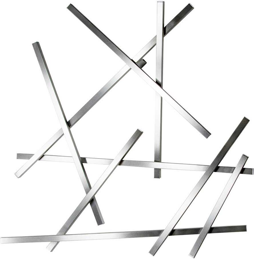 Pharao24.de Design Wandgarderobe aus gebürstetem Edelstahl Industry Look