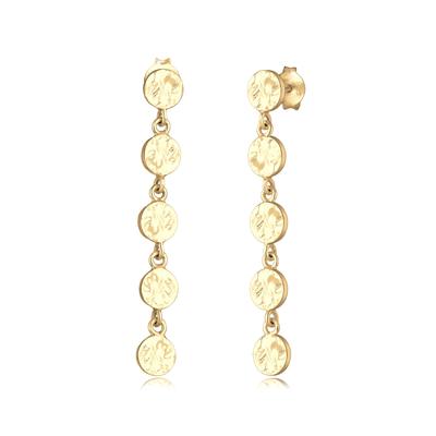 Paar Ohrhänger ELLI "Hänger Plättchen Antik 925 Silber", gold, Ohrringe, Damen, onesize, ohne Stein, Silber 925 (Sterlingsilber)