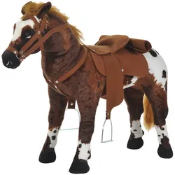 HOMCOM Spielpferd Reitpferd für 3+ Jahre Kinder mit Pferd Sound Plüschtier