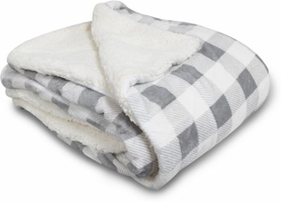 Alpine Fleece 8712 Micro Mink Sherpa Blanket in Grey Buffalo size ONE   Cotton LB8712