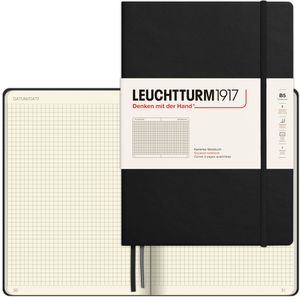 Leuchtturm1917 Notizbuch Composition, 366186, Karton Hardcover, Schwarz, 109 Blatt / 219 Seiten, 80 g/m², kariert, B5