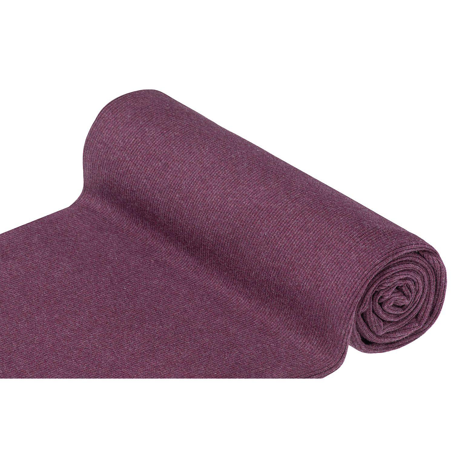 Rippen-Bündchenstoff "Comfort", aubergine-melange