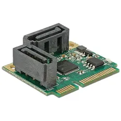 Delock Mini PCIe I/O PCIe half size 2 x SATA 6 Gb/s, Storage Controller