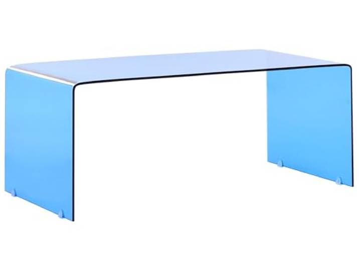 Beliani Minimalistischer Couchtisch transparent/blau Glas Kendall