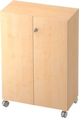 Rollenschrank TOPAS LINE, 3 Ordnerhöhen, Türen abschließbar, Ahorn-Dekor/Ahorn-Dekor