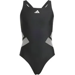 ADIDAS Kinder Badeanzug Logo C-Back Kinder, Größe 128 in Schwarz Schwarz