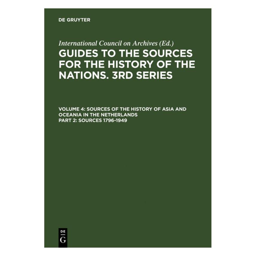 De Gruyter Sources 1796-1949 (Englisch, Hardcover, Frits, Frits G.P. Jaquet, G P Jaquet) (67833731)
