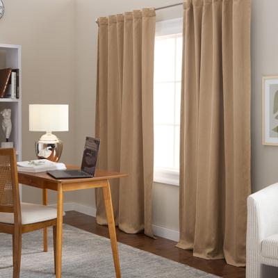 TOWN & COUNTRY LUXE ARLO Solid Linen Texture 100% Blackout Curtains 2-Pack