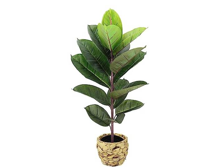 Kunstmatige rubberboom grote rubberen boom kunstplant plant decoratieve boom groene plant boom kamerplant met bloempot decoratieve plant bladplant kantoorplant rubberen plant kunstboom fikus elastisch