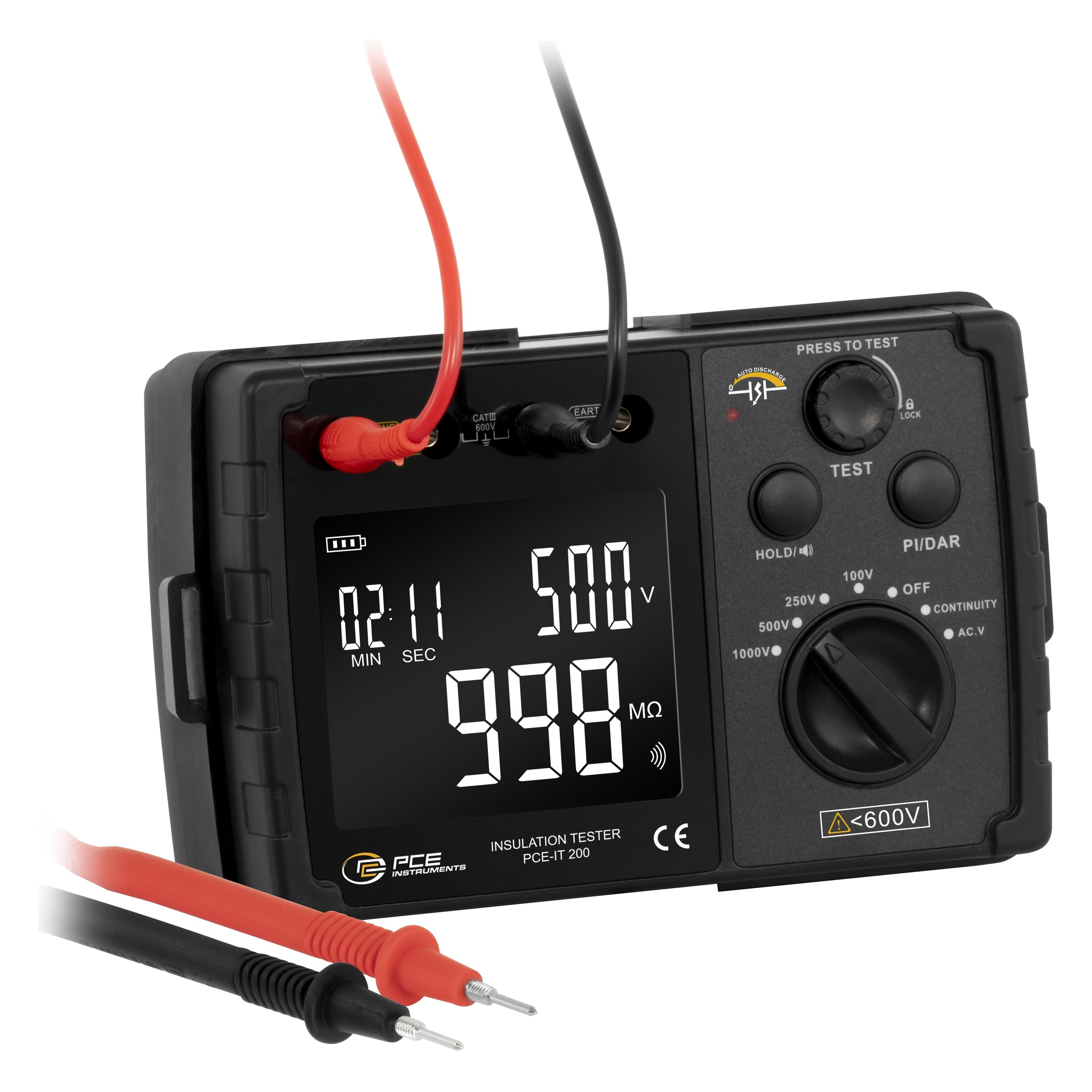 PCE Instruments Isolationsmessgerät (CAT I, CAT III 600V) (PCE-IT 200)