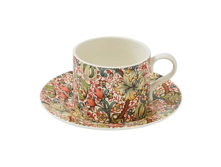 Spode Tasse à thé avec soucoupe Golden Lily 28 cl Multi