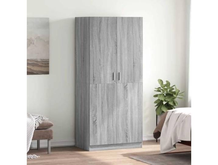HKLGBVCR Kleiderschrank, Holz, Grau, 80 x 52 x 180 cm