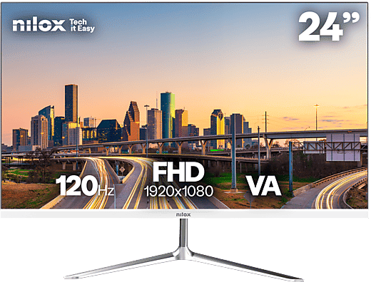 Monitor - Nilox NXM24FHD1201W, 24" Full-HD, 120 Hz, 4 ms, VA (Alineación Vertical), 1x HDMI, VGA