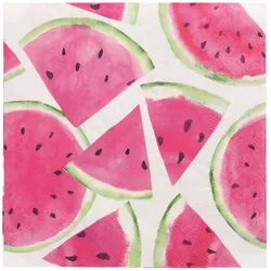 Papstar 200 Servietten, 3-lagig 1/4-Falz 33 cm x 33 cm `Watermelon`
