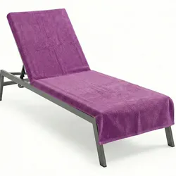 NYVI Frottee Schonbezug für Gartenliege NYVISpa 75x200 cm Lila - Hygiene Liegestuhlauflage für Sonnenliegen