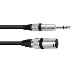 OMNITRONIC Adapterkabel XLR(M)/Klinke stereo 0,2m sw
