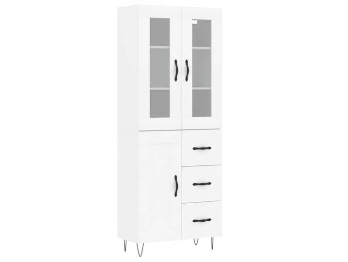 Bois Armoire haute élégant BUFFET RANGEMENT Blanc 69 5x34x180 cm Bois d'ingénierie bb1884