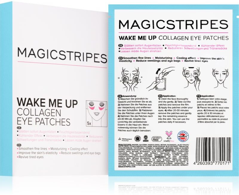 MAGICSTRIPES Wake Me Up Collagen Eye Patches collagen eye mask for tired skin 5 pc