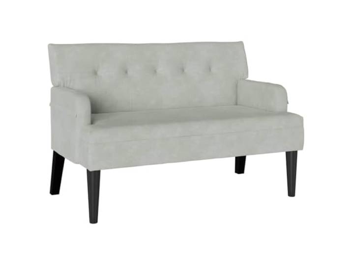 HKTMGDNG Chesterfield Bank Samt 2-Sitzer Polsterbank Hellgrau 112 cm Luxuriöse Sitzbank aus Samt mit Armlehnen und dickem Polster. Weicher Komfort für Flur, Schlafzimmer und Wohnbereich.
