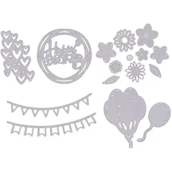 buttinette Stanzschablonen-Set "Geburtstag", 0,8–11 cm, 16-teilig