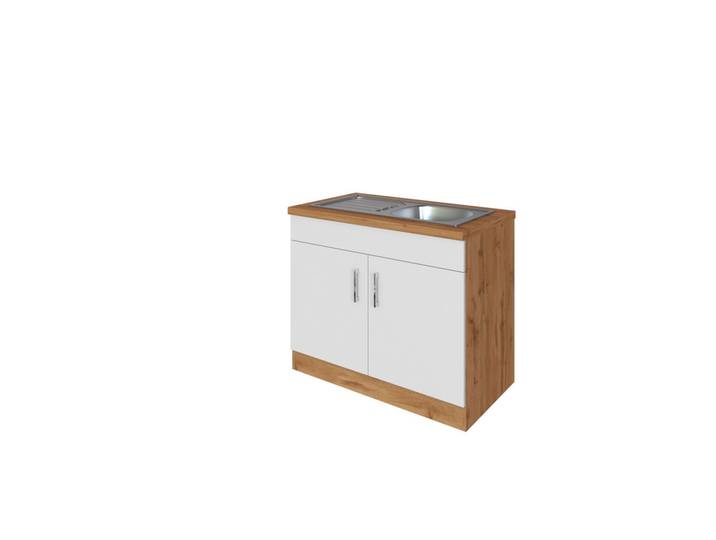 Held Spülenunterschrank, Weiß, einzeln stellbar, 100x86x60 cm, individuell planbar, Küchen, Küchenmöbel, Küchenschränke, Küchenunterschränke