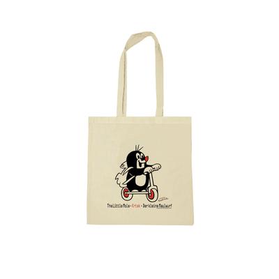 Henkeltasche LOGOSHIRT "Baumwolltasche Der kleine Maulwurf", Damen, Gr. B/H/T: 1cm x 42cm x 38cm, beige (ecru), Baumwolle, bedruckt, Taschen, mit coolem Motiv