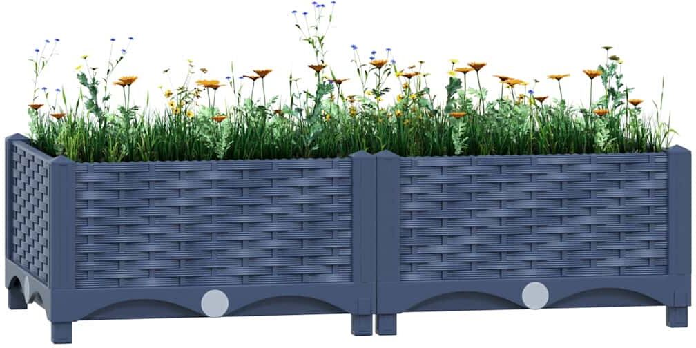 vidaXL Arriate polipropileno 80x40x23 cm Gris