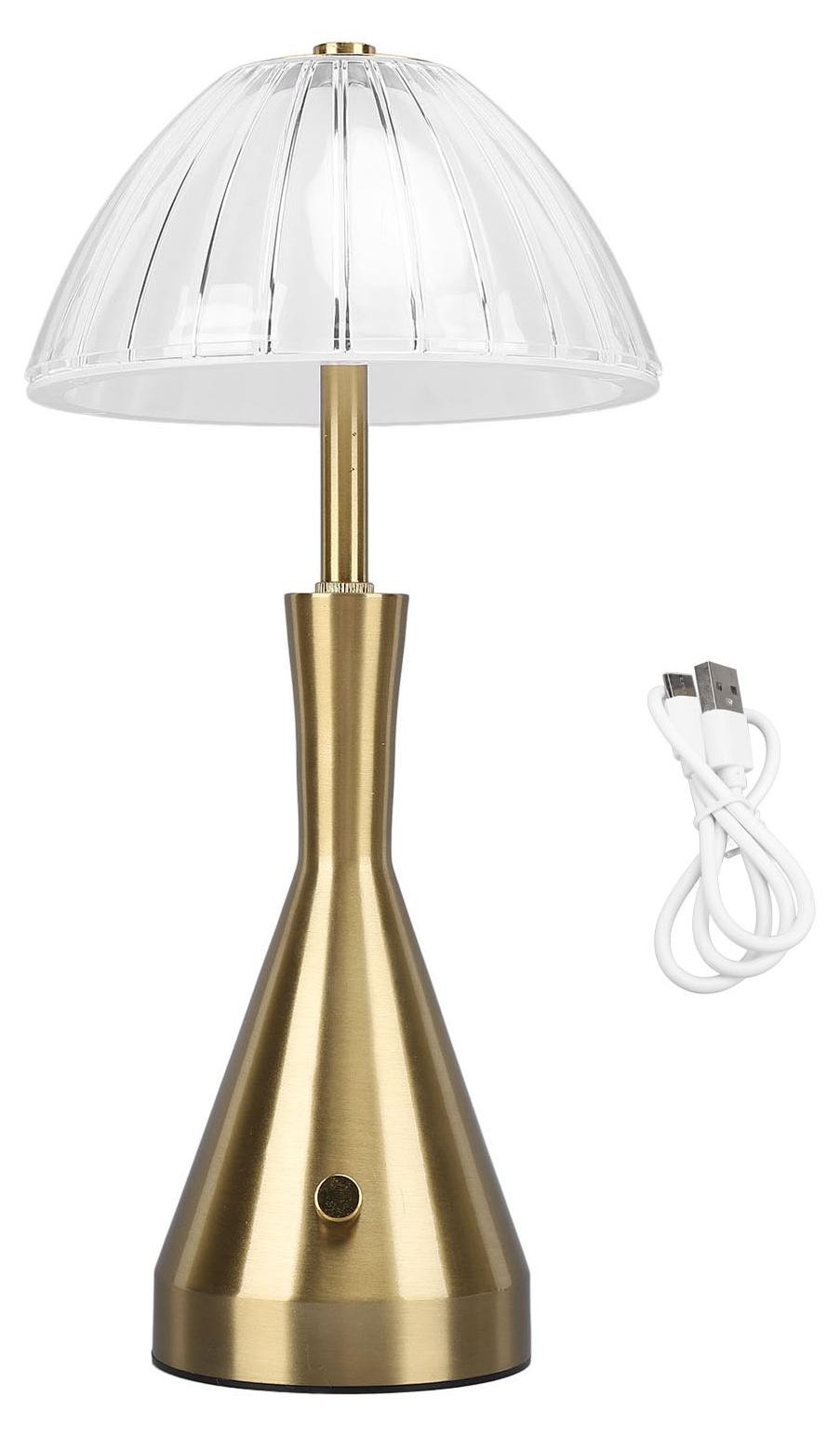 Gistuch Gouden Draadloze Kristallen Bureaulamp met LED, Oplaadbaar en Dimfunctie via Aanraakbediening