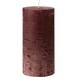 IB Laursen Rustikale Stumpenkerze mit Textur Ø 9,6 cm, Höhe 20, Ø 9.6 cm, rot