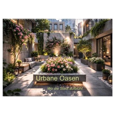 Urbane Oasen - Wo die Stadt aufblüht (Wandkalender 2027 DIN A2 quer), CALVENDO Monatskalender