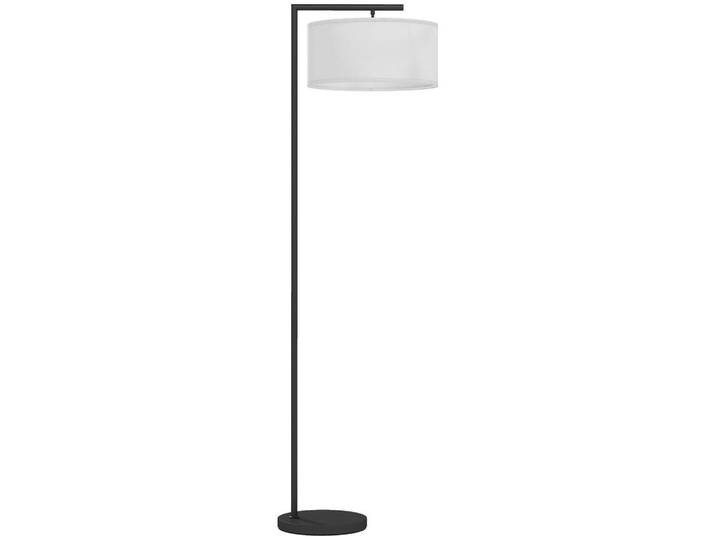 Homcom Stehlampe Eisen Leinenstoff Schwarz+weiß, Metall, E27, 37x153x47 cm, Lampen & Leuchten, Innenbeleuchtung, Stehlampen