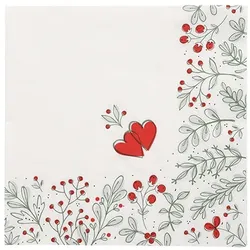 Papstar 300 Servietten, 3-lagig 1/4-Falz 40 cm x 40 cm `Berries`