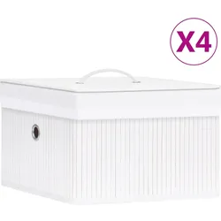 vidaXL Bambus Aufbewahrungsboxen 4 Stk. Weiß